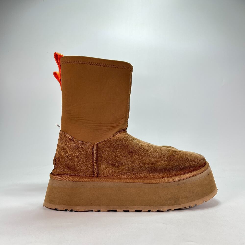 UGG Classic Dipper Chestnut Neoprene Side Zip Platform Ankle Boots Womens Size 9